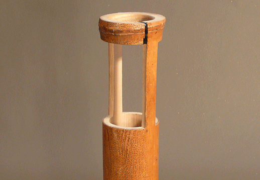 Mended bamboo container details